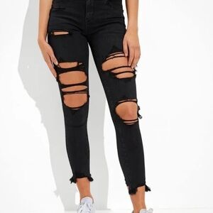 AE Distressed Forever Soft Hi-Rise Jegging Crop